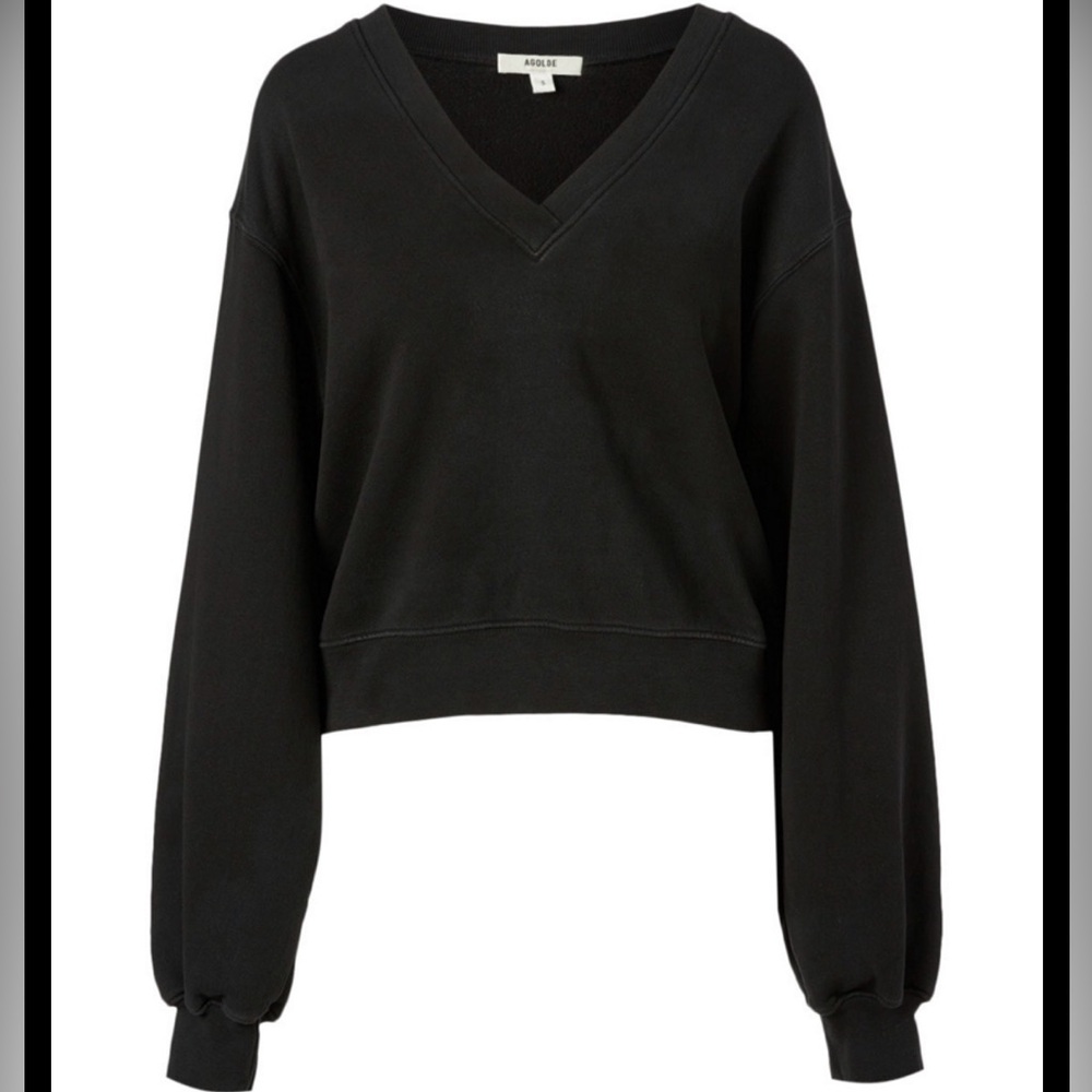 AGOLDE
V-Neck Balloon-Sleeve Sweatshirt